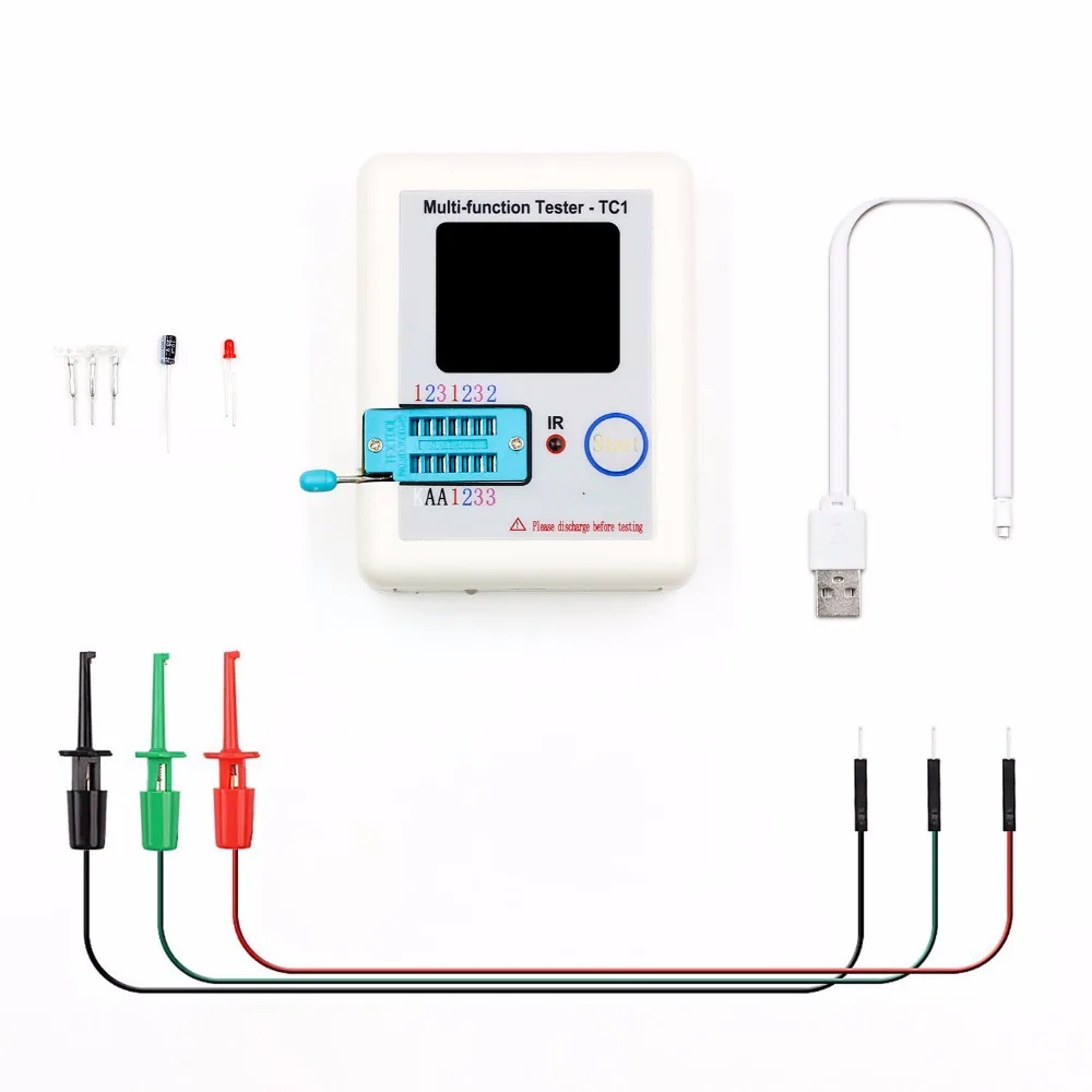 LCR-TC1 1.8inch Colorful Display Multi-functional TFT Backlight Transistor Tester for Diode Triode Capacitor Resistor Transistor