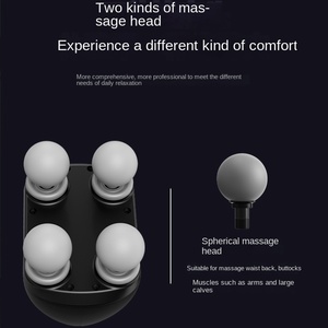 Mini masajeador de músculos de percusión portátil con vibración de Fascia de tejido profundo de mano inalámbrico, 6 velocidades, 4 cabezales, batería de larga duración - Product Image 3