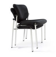 Siège et dossier de chaise de formation de vente directe d'usine en tissu avec la chaise de bureau d'accoudoirs fixes de PA