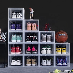 Hot Sale Clear Magnetic Shoe Box <strong>Storage</strong> Drop Front Sneaker Box Custom Plastic Shoe <strong>Boxes</strong> Acrylic <strong>Stackable</strong> Transparent - Product Image 2