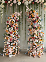 Fleurs artificielles colorées faites à la main pour la décoration de la remise des diplômes et de Noël, centres de table de mariage et décorations de chemins de table