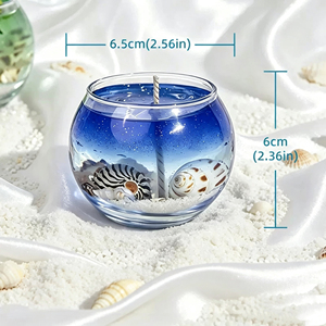 LANJO Ocean World Moon Cup Scented <b>Candle</b> <b>Long</b>-lasting Fresh Scent Handmade Jelly Wax Art <b>Candle</b> Glass Jar for Home Decor Gift - Product Image 5