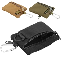 Dompet kunci kantung Molle Mini EDC, Dompet pinggang ritsleting untuk perjalanan portabel luar ruangan, dompet taktis berburu mendaki