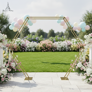 ฉากหลังงานแต่งงานรูปหกเหลี่ยมโลหะ ดีไซน์ใหม่ 1 ชิ้น สำหรับตกแต่งเวทีงานแต่งงาน - Product Image 6