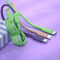 Kabel Data Pengisian Cepat Tiga-dalam-Satu 1.2m 2m 2.5m Kabel Pengisian USB dengan Fungsi 3A & Pelindung Anyaman untuk Ponsel.