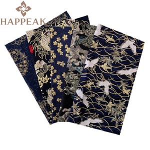 HAPPEAK Wholesale 5 Pcs/Set Patchwork 20*25 cm Foil Print <strong>Fabric</strong> Japanese Style Pre-cut <strong>Cotton</strong> Square Bundle <strong>Fabric</strong> for Sewing - Product Image 6