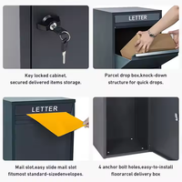 Grande boîte de livraison de colis en acier pour l'extérieur Nouveau design Boîte aux lettres étanche Poste de sécurité avec fonction de dépôt de lettres