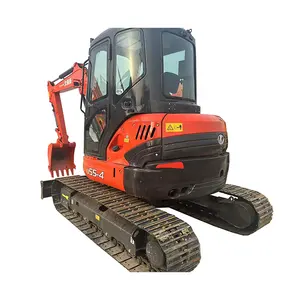 Used Red Kubota 55 crawler excavator 5 ton compact tailgate used mini excavator made in Japan