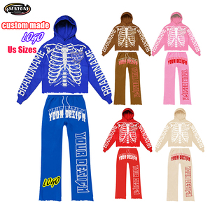 Felpa Ricamata OEM da Uomo, Set Sportivo 2 Pezzi Taglie Forti, Personalizzabile con Logo, Oversize, Vestibilità Ampia, in Cotone Poliestere - Product Image 1