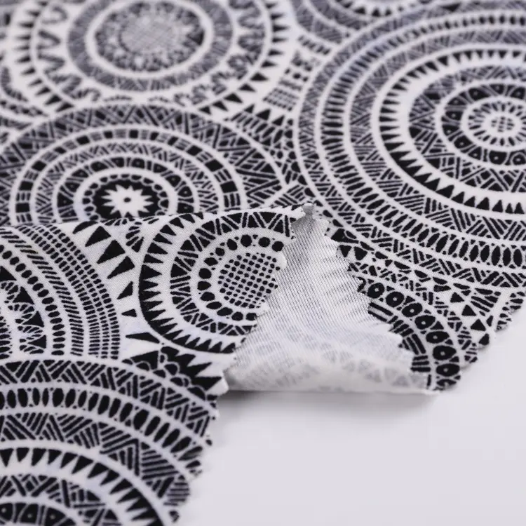Đồng Bằng Polyester Spandex Bốn Cách Căng Đàn Hồi In Knit Jersey Vải