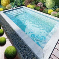 Piscine extérieure personnalisée en fibre de verre piscine creusée de 8m 10m bon marché pour adultes