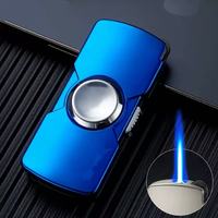 Briquet torche à flamme jet en gros, coupe-vent, rechargeable au gaz butane, pour fumer, anti-stress, créatif
