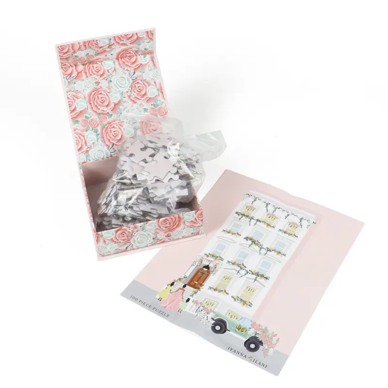 क्राउन विन कठोर चुंबकीय उपहार बॉक्स गुलाबी जापानी पहेली कार्टन बॉक्स गुप्त नालीदार कपड़े बायोडिग्रेडेबल पैकेजिंग पेपर बॉक्स