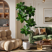 Grand arbre artificiel de magnolia avec pot lesté, plantes artificielles réalistes pour la décoration moderne de la maison, arbres artificiels décoratifs en vrac