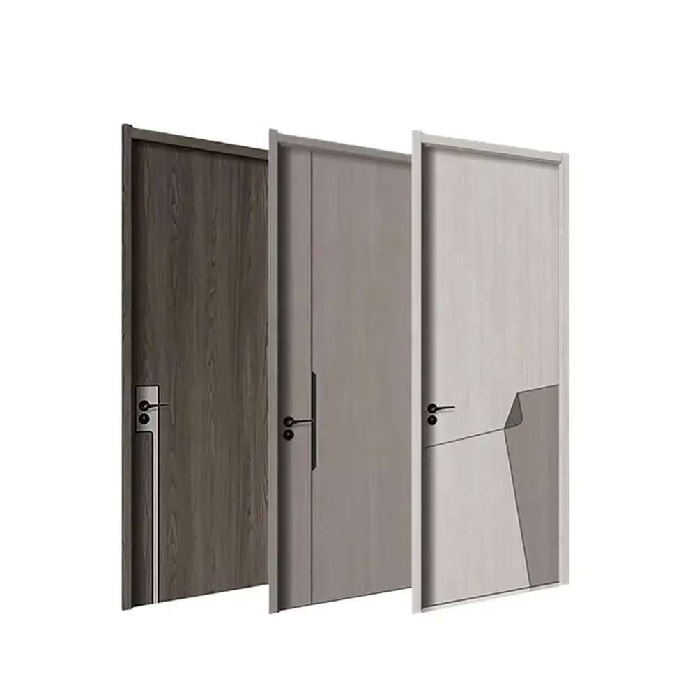 Дома интерьер комнаты белые грунтованные строительные материалы формованные деревянные двери для офиса и туалета