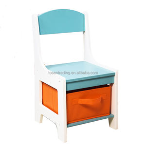 Ensemble table et chaises pour enfants double face avec rangement, bacs en tissu et en plastique, bureau d'activités en bois pour enfants - Product Image 6