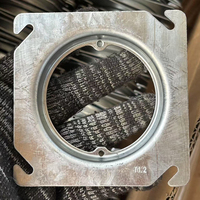 Plaque de recouvrement de boîte de jonction galvanisée de 4 pouces, anneau de dispositif carré à rond surélevé de 1/2 "avec fentes inclinées