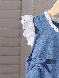 Conjuntos de Verano para Niñas, Estilo Nuevo, Tallas Pequeñas y Medianas, Mangas Volantes Rojas, Pantalones Cortos, Ropa Infantil - Product Image 2