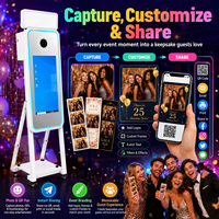 Miroir portable pliable de 40 pouces, miroir intelligent tactile pour selfie, photomaton avec flash et parapluie