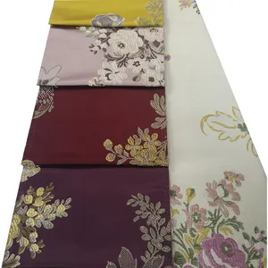 Imitatie Zijde Brokaat Pruimenbloesem Bamboeblad Ontwerpen Bloemen Polyester Kussen Gordijn Tafelkleed Chinese Jacquard Stof