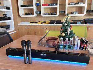 2 Mic NR7019W 50W RGB masaüstü uzun ses çubuğu TV Echo duvar Karaoke BT hoparlör uzaktan kumanda ile 3D ses HIFI mikrofon - Product Image 6