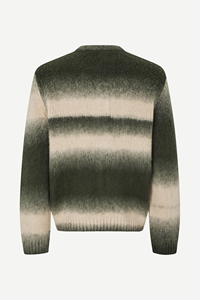 <span class=keywords><strong>Cardigan</strong></span> Uomo Verde Crema Sfumato con Zip, Giacca in Maglia Sfocata con Effetto Gradiente - Product Image 4