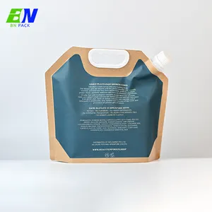 Eco-friendly Kraft Paper Spout Pouches Beer Doypack Drink Pouches Liquid Packaging