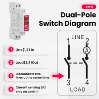 Interruptor de Circuito Inteligente con Protección Contra Sobretensión/Subtensión, Reenganche Manual/Automático, Relé de 2 Polos