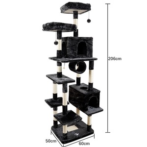 Groothandel Kwaliteit Ontwerp Kat Bomen Modieuze Indoor Kattenspeelgoed Krabber Voor Grote Katten Gemaakt Van Sisal Pluche Hout Verpakte Dozen