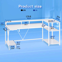 Table de jeu en forme de L en métal aérospatial blanc réglable en hauteur, moderne et haut de gamme, pour la chambre à coucher et le salon, vente en gros