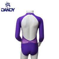 Justaucorps violet en gros Body de ballet avec logo personnalisé Vêtements de compétition de danse pour filles