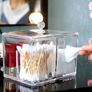 ऐक्रेलिक 4-ग्रिड डिजाइन कपास पैड और स्वैब धारक क्रिस्टल स्पष्ट वर्ग फ्लोसर बॉक्स इंजेक्शन तकनीक - Product Image 4