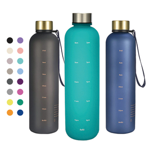 Custom Large Tritan Time Marker Sport Water Bottle BPA-Free Leakproof Plastic with Frosted Motivational Design Premium Drinkware