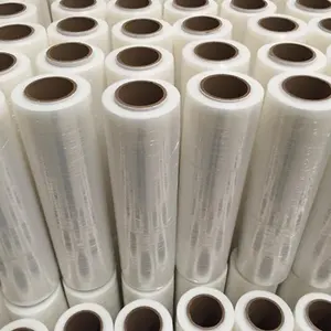 plastic transparent industry 50kg jumbo roll hand stretch wrap film lldpe pallet wrap plastic jumbo roll stretch film