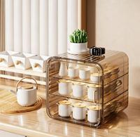 Boîte de rangement transparente anti-poussière pour tasses, verres à vin, thé et vaisselle de cuisine