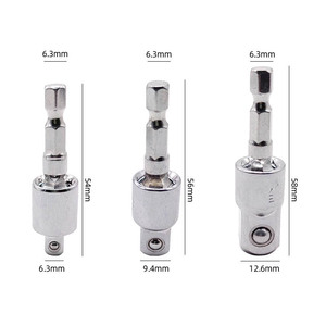 Pneumatic <b>Screwdriver</b> Connecting Rod 1/2 Inch Right <b>Angle</b> Hex To Square Socket Adapter For Electric Wrench - Product Image 4