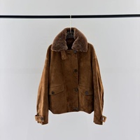 Nouvelle Arrivée Manteau en Cuir pour Femme en Daim et Peau de Mouton Style Motard Classique avec Fermeture Éclair Vêtement d'Extérieur Printanier pour Tenue Décontractée Urbaine
