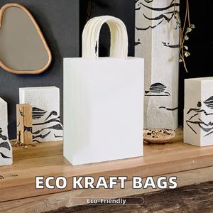 Sacs en papier kraft brun écologiques et recyclables personnalisés, sacs de shopping de luxe imprimés à l'écran pour oreiller, parapluie, ruban - Product Image 3