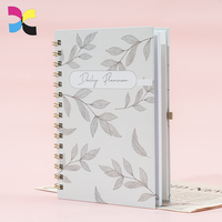 Agenda scolaire A5/B5 personnalisé en lin rigide, non daté, 100 feuilles, reliure spirale, liste de points à faire, journal pour usage de bureau