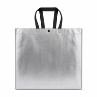 Sacs en tissu non tissé enduits d'or et d'argent, poignées gravées au laser, sacs cadeaux recyclables, sacs de courses pliables