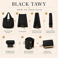 Sac fourre-tout en cuir PU imperméable, pliable en porte-clés, se transforme en grand sac en quelques secondes, capacité de 15 kg, lavable