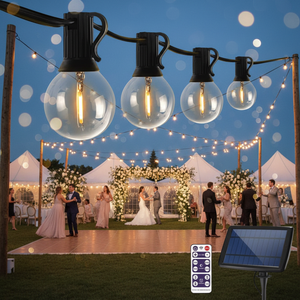 <span class=keywords><strong>Guirnalda</strong></span> de Luces Solares G40 de 25 Pies para Exteriores, Patio, Jardín, Guirnaldas LED G40, Luces Solares G40 con Cable de Cobre - Product Image 4