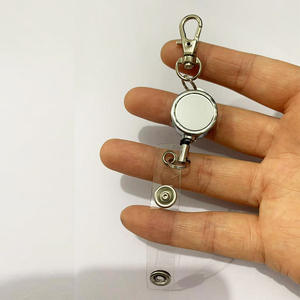 Porte-clés rétractable en métal vierge pour transfert thermique, avec boucle facile à tirer, cordon d'identification, boucle anti-perte, porte-clés en métal - Product Image 3