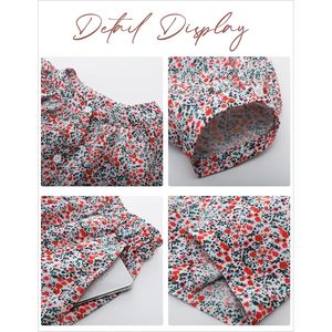 Ensemble de pyjama floral pour femmes, 2 pièces, haut boutonné, short doux, vêtements de nuit avec poches - Product Image 6