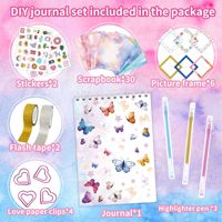 Nouveautés GF : Ensemble de journal DIY avec reliure spirale, couverture en papier, autocollants pour scrapbooking, carnet pour enfants, papeterie, coffret cadeau