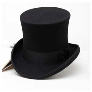 Chapeau Haut de Forme R126 100% Laine Unisexe, Chapeau Présidentiel Authentique, Chapeau Fedora en Feutre de Laine, pour Fêtes Décontractées, Hauteur 18CM - Product Image 1