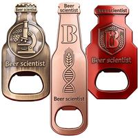 Décapsuleur magnétique en métal émaillé rigide avec logo personnalisé en relief pour promotion de bar ou cadeau