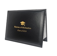 Cubierta para Diploma Impresa de 8.5 x 11 Pulgadas, Fundas de Cuero PU para Certificados, Portadocumentos de Graduación, Carpeta de Archivos