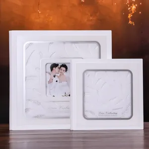 Hot sale UV varnishing classic white ceramic elegant 10x10 and 15x15 Italian style romantic digital wedding album design
