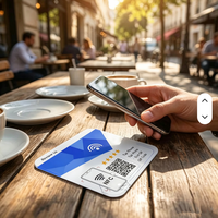 Carte acrylique programmable NFC Google pour les commentaires, cliquez pour laisser un commentaire, logo personnalisé, code QR pour le partage de liens sur les réseaux sociaux